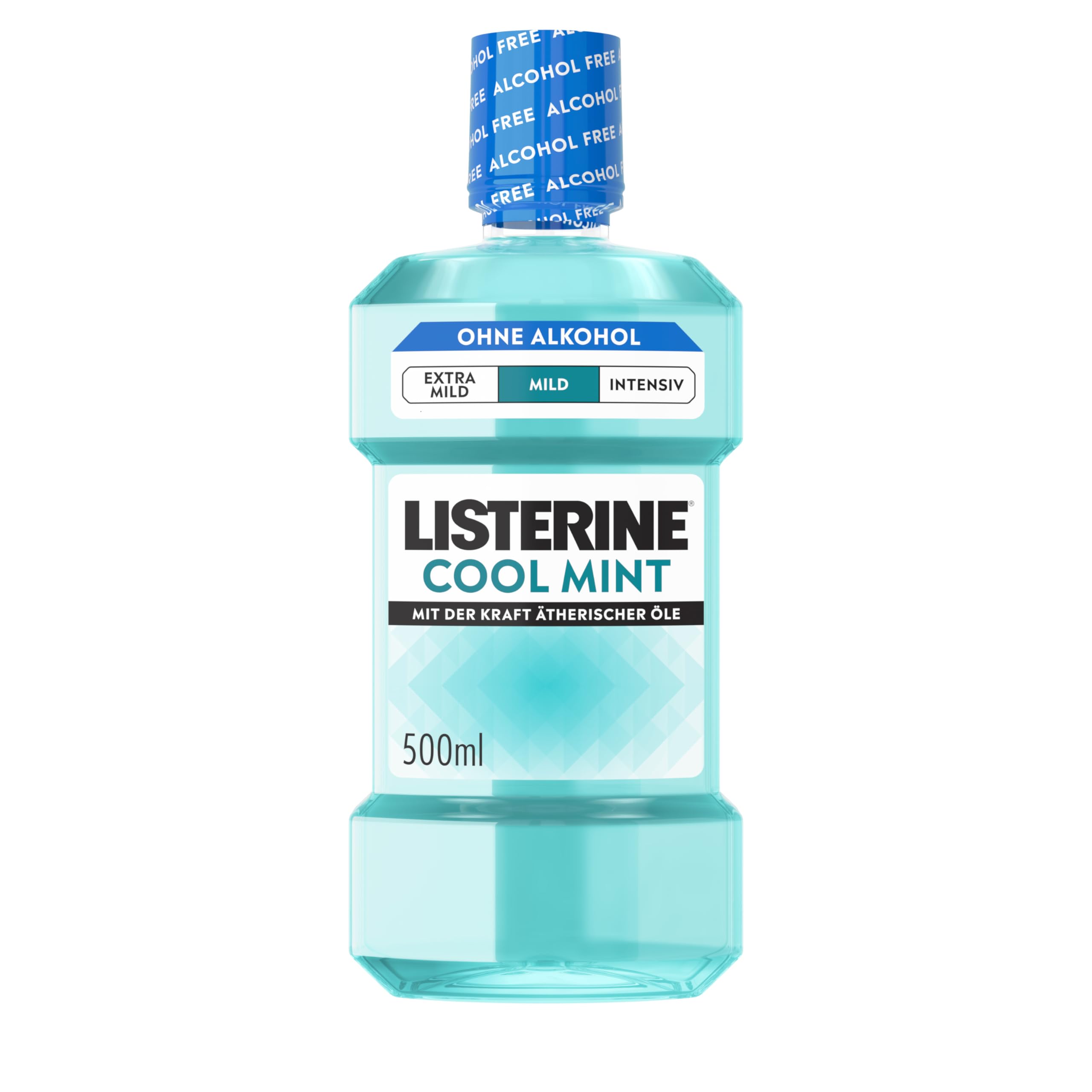 Listerine Cool Mint Mild antibakterielle Mundspülung ohne Alkohol, 500 ml