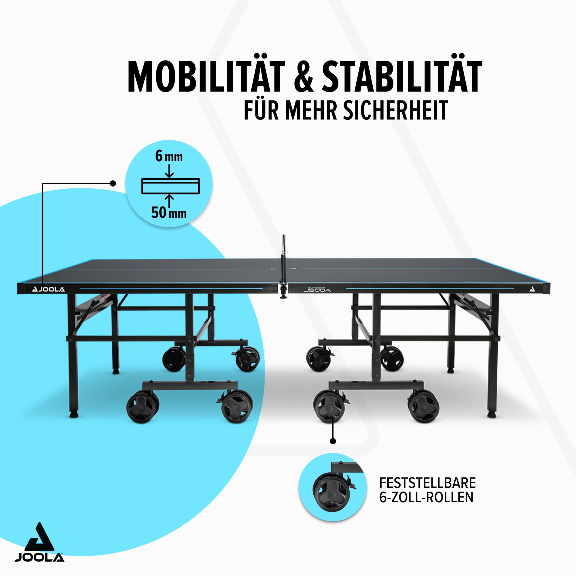 JOOLA Tischtennisplatten-Abdeckung – Wasserdicht, PVC-beschichtet, Für Klappbare & Flache Tische, 9x5 Fuß, Für Drinnen & Draußen