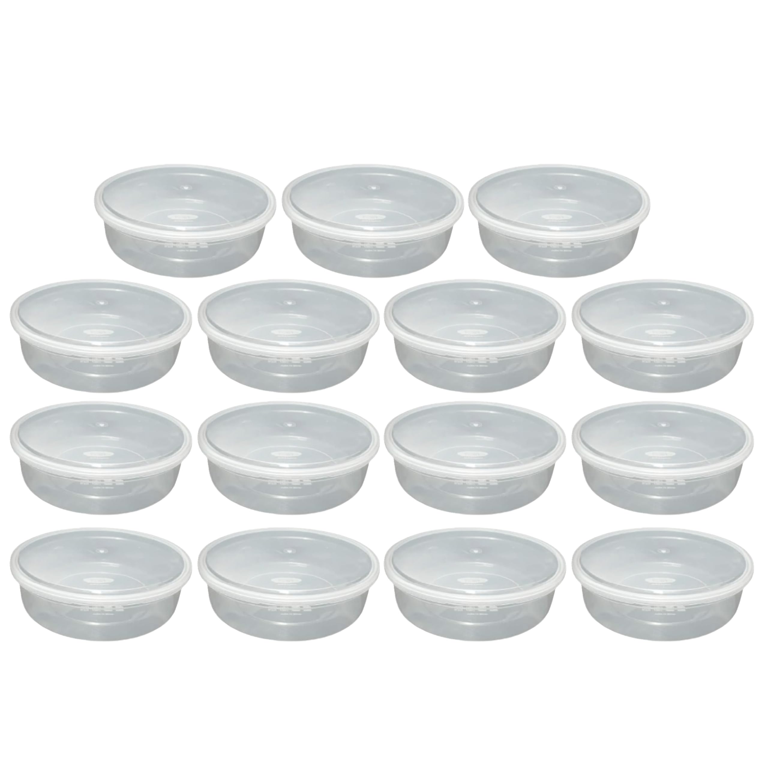 15 Pcs Clear Round Meal Prep Takeaway Containers 2000ml Plastic Food Storage Tubs Secure Seal Lids Leakproof Reusable Restaurant Catering Stackable Boxes Microwave Freezer & Dishwasher Safe (68oz)