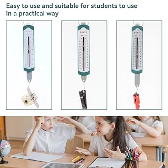 4Pcs Spring Scales for Science Classroom, Professional High Accuracy Bar Portable Spring Dynamometer for Student Physics Experiment Teaching Demonstration (2.5N)