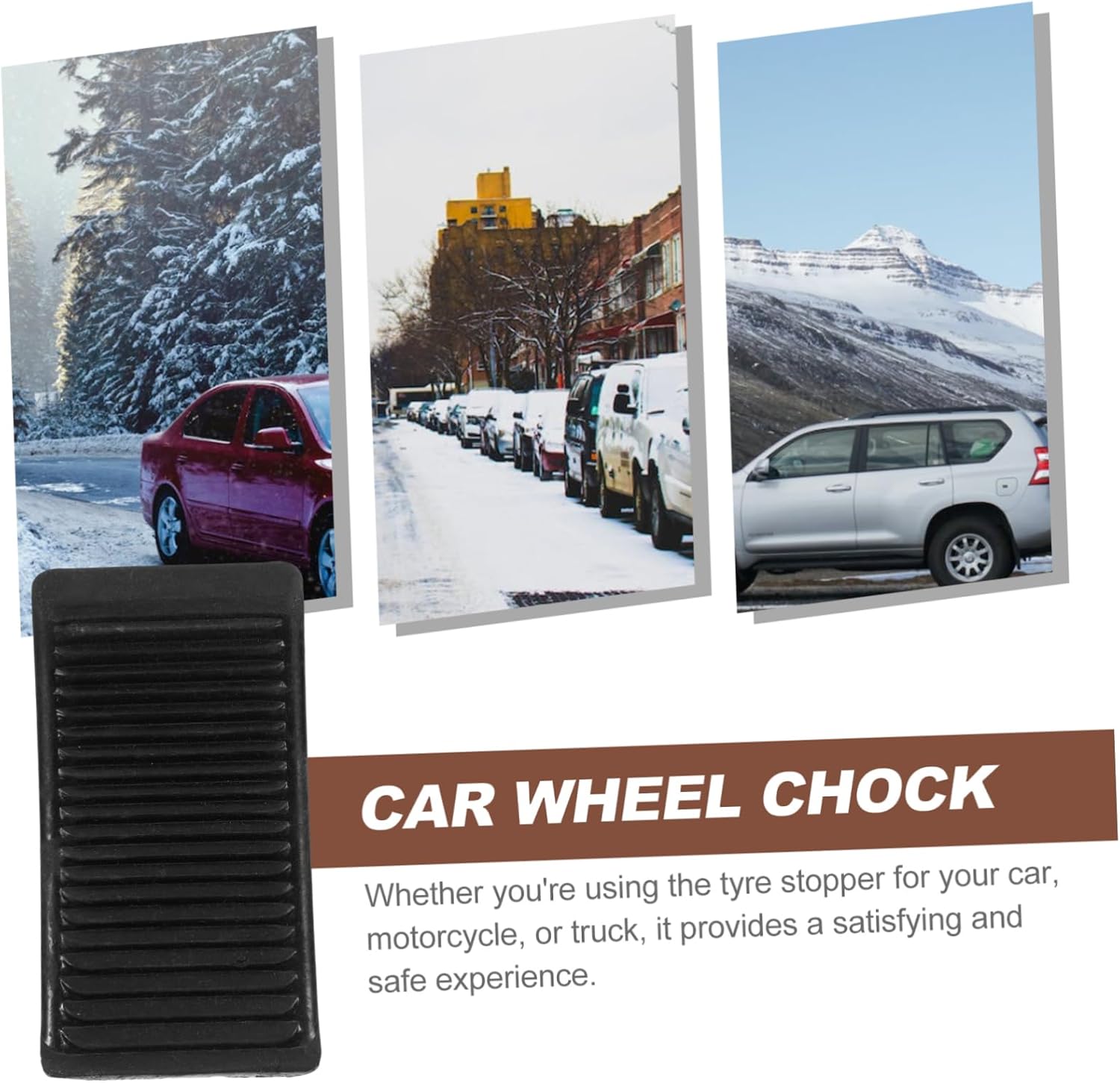 PRETYZOOM 2pcs Portable Rubber Wheel Chocks for Vehicle Parking Safety