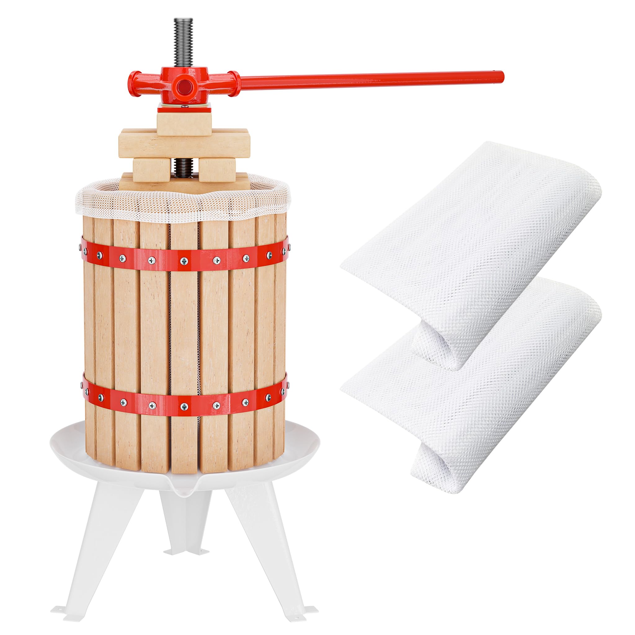 WilTec 18L Fruit Press Apple Wine Cider incl 3 Pulp Bags