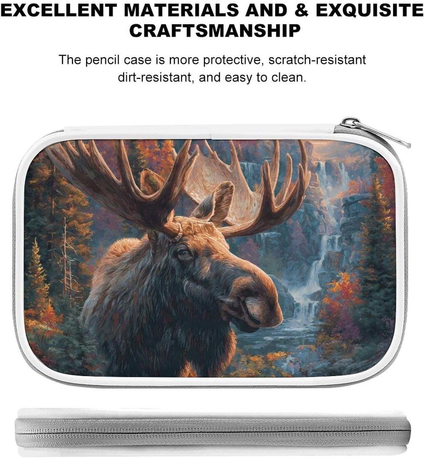 Mooses Autumn Forests Waterfalls Cosmetic Bag Makeup Brush Organizer Bags image 4