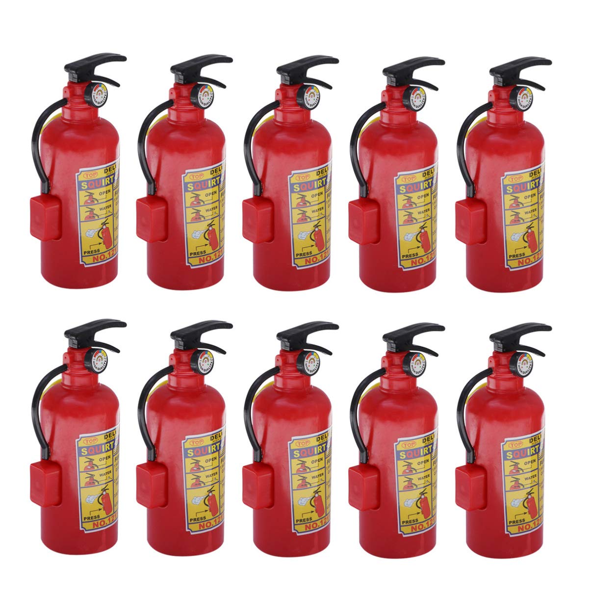 STOBOK 10pcs Water Guns for Kids, Mini Fire Extinguisher Water Squirt Toys Firefighter Water Blaster Fireman Water Shooter Toy for Summer Beach Party