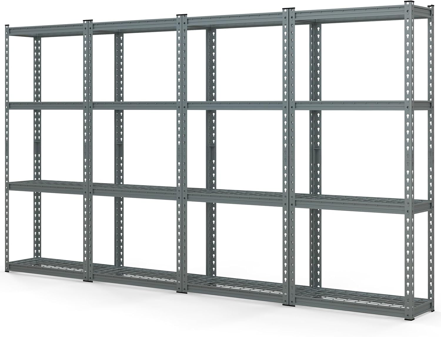Tangkula 4-Tier Garage Shelves, Heavy Duty Metal Storage Shelving Unit, Adjustable Utility Rack Organizer for Warehouse, Kitchen, Pantry, Basement, 27.5" L x 12" W x 60" H (4, Gray)