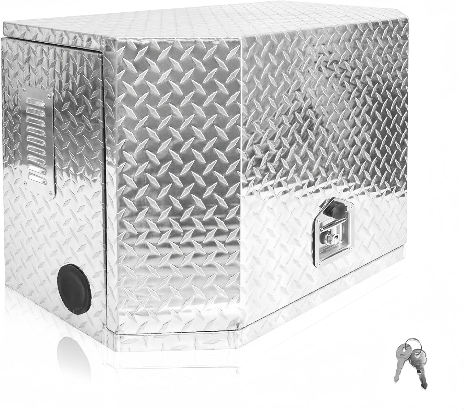 31.5x 18x 21.5 Inch Aluminium Generator Toolbox Heavy Duty Generator Storage Box with Ventilation Grille with T-Handle Lock and Keys Suitable for Rvs Bumper