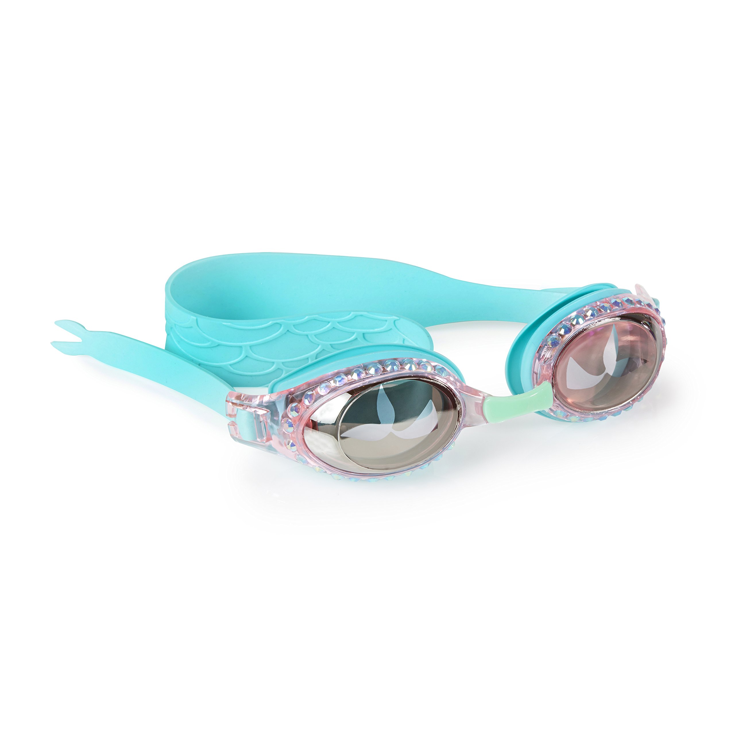 Bling 2O Kids Swimming Goggles - Swim Goggles for Girls - Anti Fog, No Leak, Non Slip, UV Protection with Hard Travel Case - 8+ (Blue Mermaid)