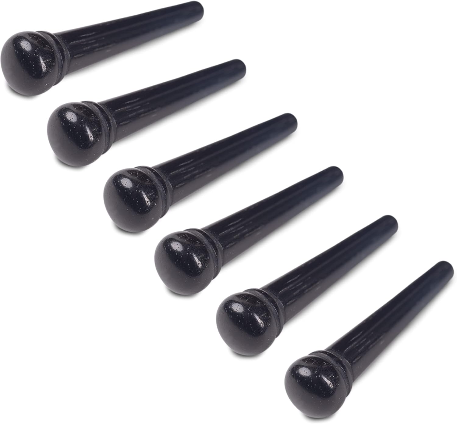 Waverly Ebony Guitar Bridge Pins, Unslotted, Set of 6