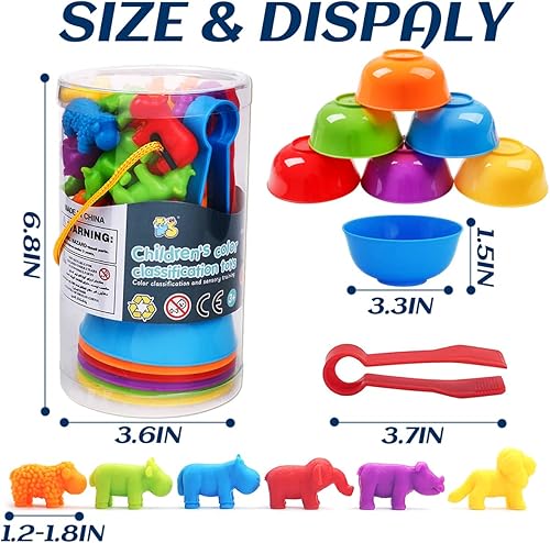 Miniatura 6 de Skrtuan Counting Animal Montessori Toys for 3 4 5 Years Old Boys Girls, Matching Games Sensory Toys Fine Motor Skills Easter Basket Stuffers