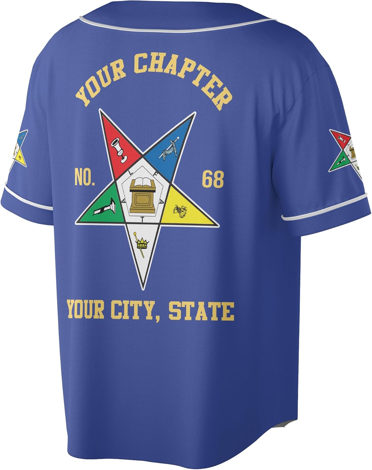 Customize Name, Chapter Name Order of The Eastern Star OES Freemason 3D Baseball Jersey S-5XL
