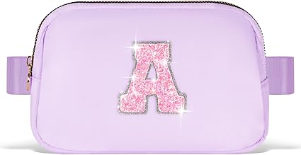 Graduation Gift for Teen Girls Kids Daughter Her - Birthday Gifts for 3 4 5 6 7 8 9 10 11 12 13 Year Old Girls,Fanny Pack Crossbody Bag Purse Belt Bag Cute Trendy Stuff | Lavender,Initial A