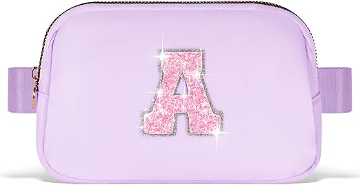 Graduation Gift for Teen Girls Kids Daughter Her - Birthday Gifts for 3 4 5 6 7 8 9 10 11 12 13 Year Old Girls,Fanny Pack Crossbody Bag Purse Belt Bag Cute Trendy Stuff | Lavender,Initial A