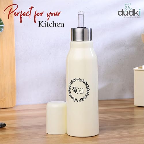 Miniatura 8 de DUDKI Dispensador de aceite de oliva de acero inoxidable  Botella a prueba de fugas para cocina  Recipiente de aceite y vinagre  Dispensador de