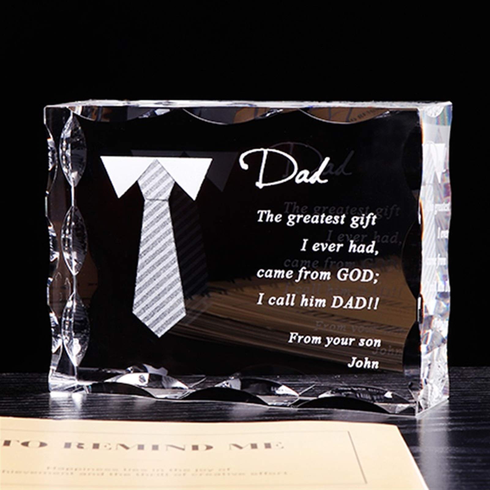 Cristallo Regalo per papà Personalizzato la Lettera di Cristallo Telaio Inciso Regalo di Compleanno per papà Festa del Padre Presente Souvenir soprammobili (Color : Gift for Mom)