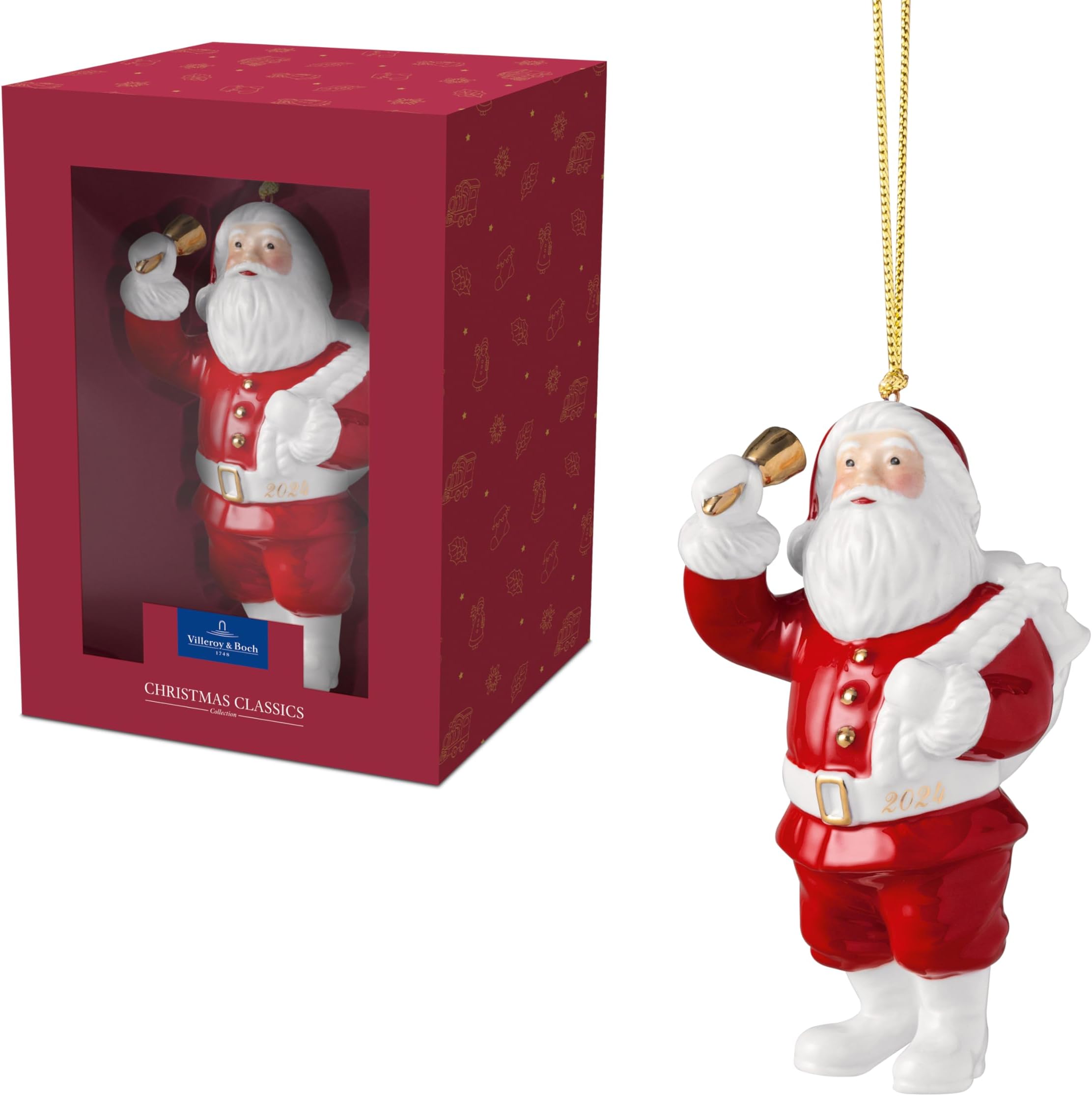 Villeroy & Boch Christmas Tree Decoration Santa Sleigh Ornament, 7cm