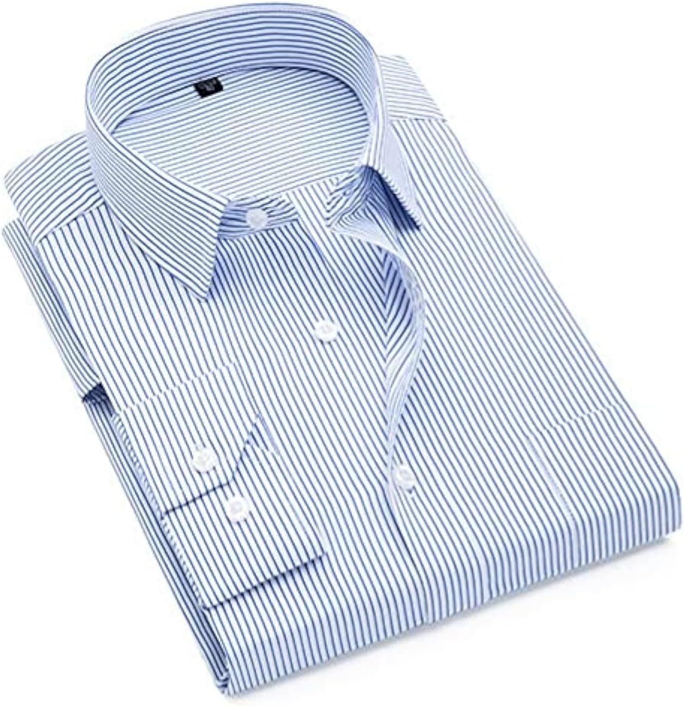 JFYZLT Plus Size S To 8Xl Formal Shirts For Men Striped Long Sleeved