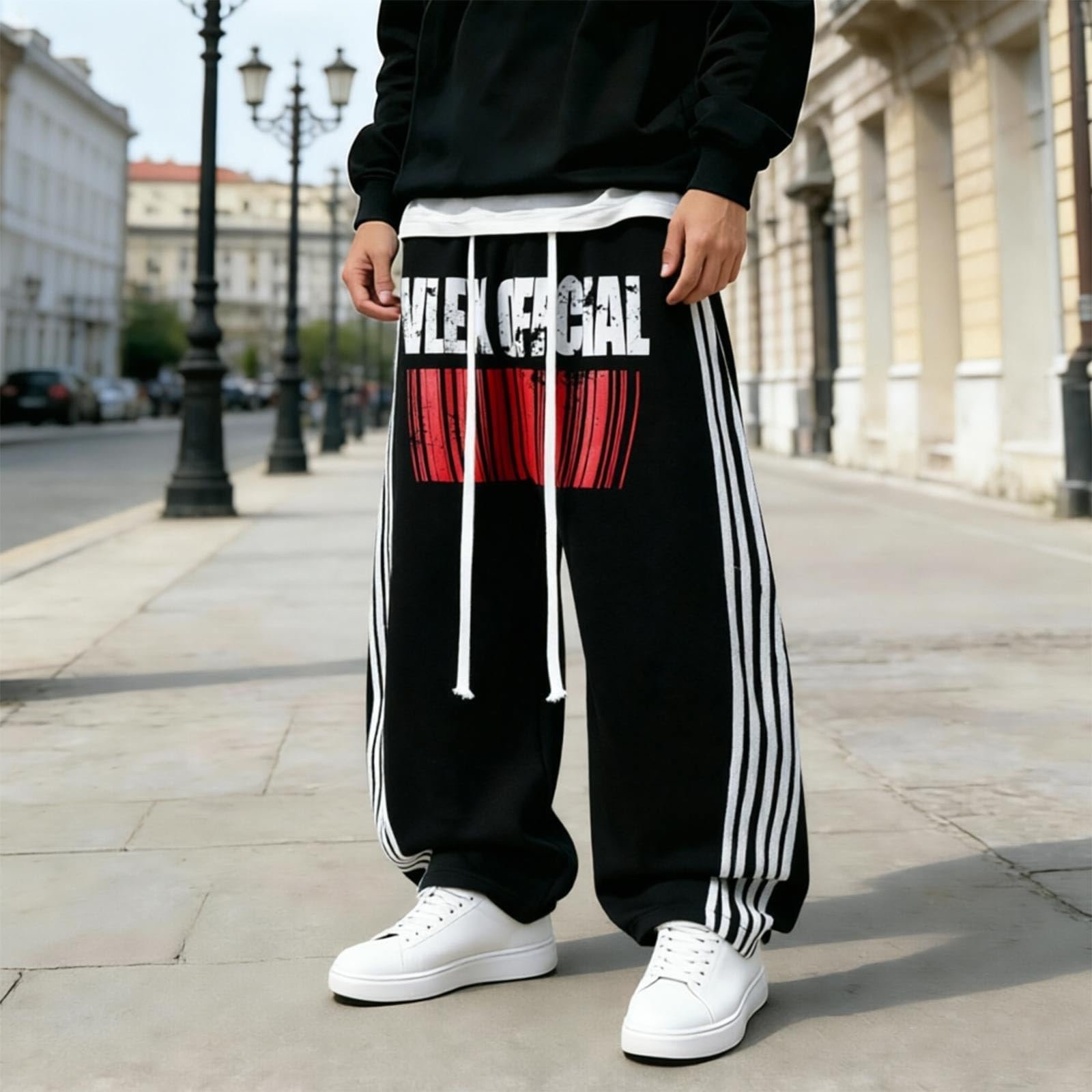 Pantaloni Casual da Streetwear con Stampa Tie-Dye a Blocchi di Colore Design Cargo a Gamba Larga per Una vestibilità Comoda Rilassata.