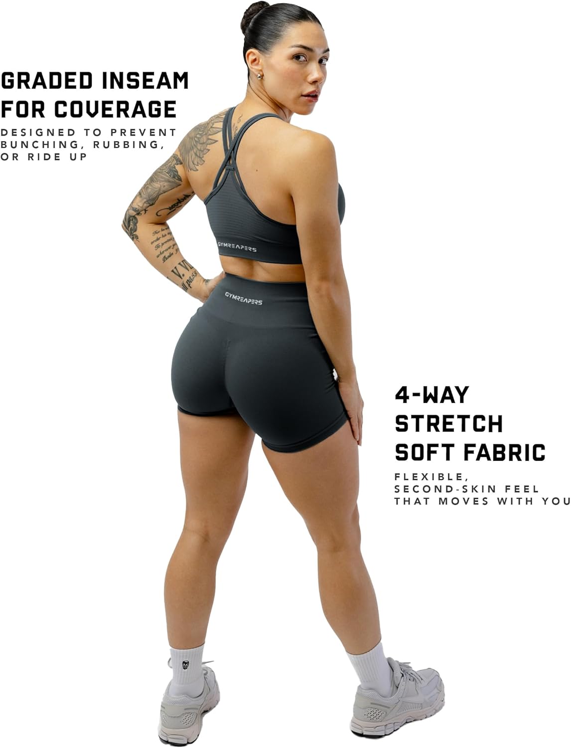 Gymreapers Halo Seamless Shorts for Women - Squat Proof High Waisted Glute Scrunch, Quick Drying Biker, Yoga Running Gym - Image 4