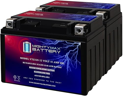 Mighty Max Battery YTZ12S - Batería de repuesto de 12 V y 11 Ah compatible con Power-Sonic PTZ12S Powersport (2 unidades)