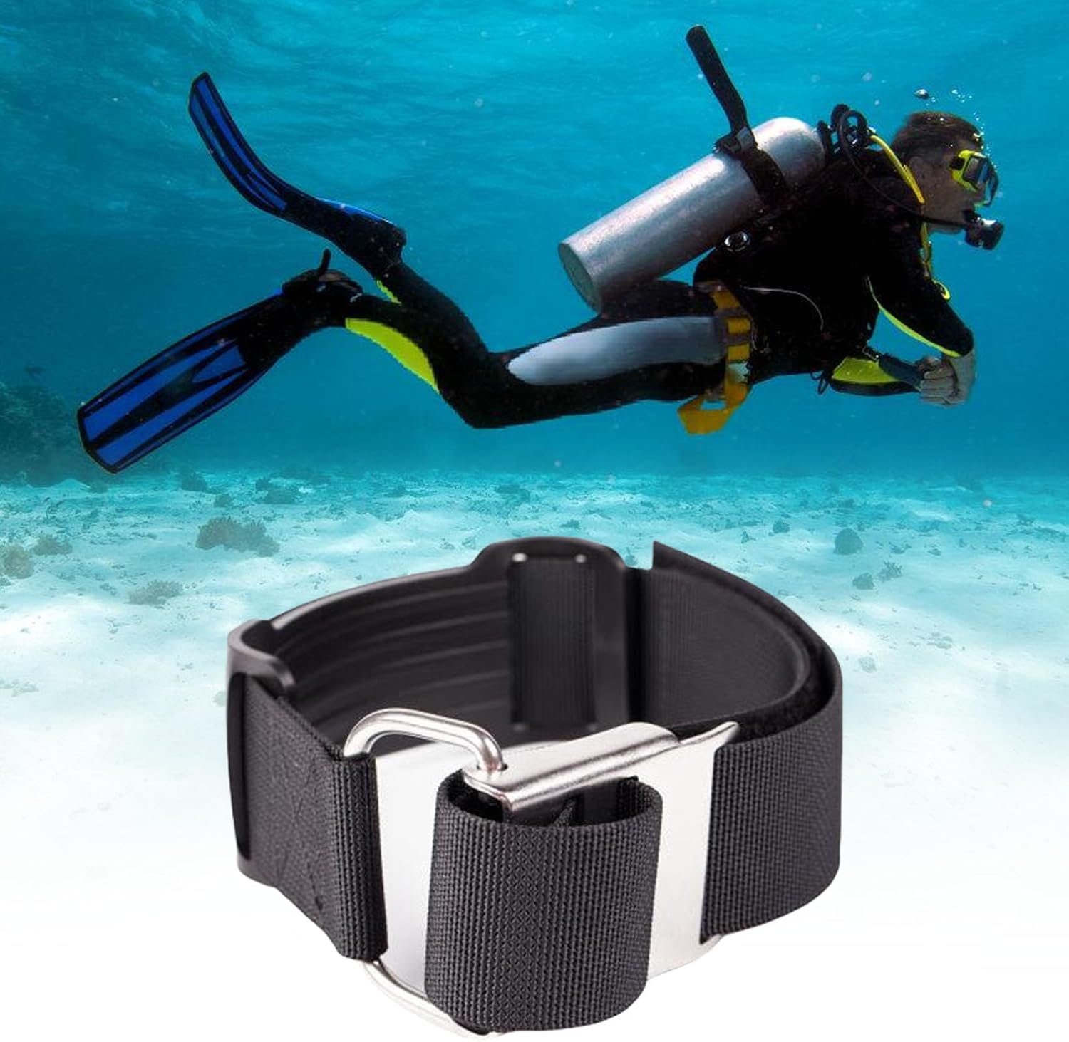 2 Pack Adjustable Diving Strap with Stainless Steel Cams Buckles for Underwater Experiences Scubas Diving Tanks Band