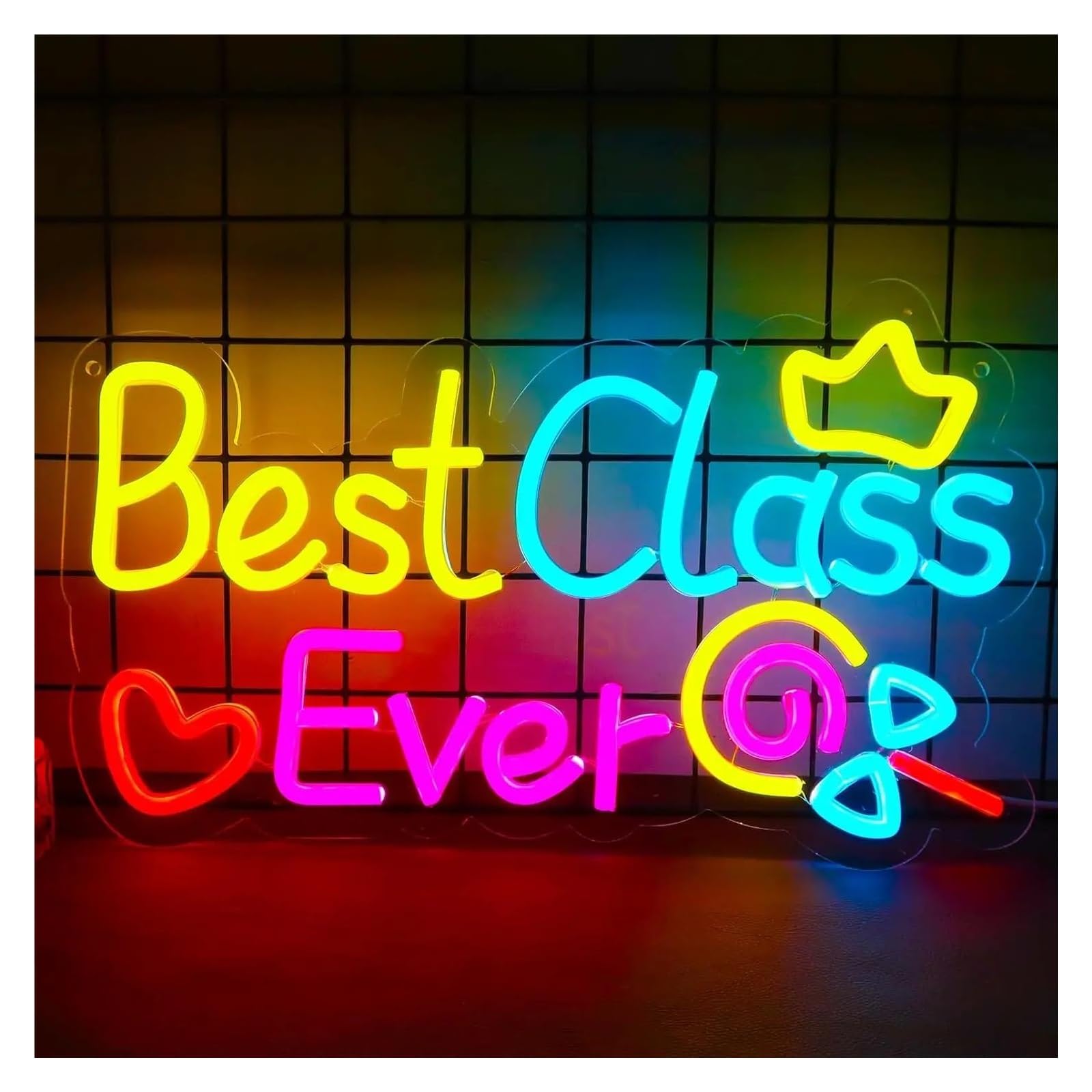 SHOUXI Sign Lamp Best Class Ever Neon Sign LED Light Dimmable for Bedroom Classroom Library Museum Birthday Party Wall Decor 39.9cmx23.62cm
