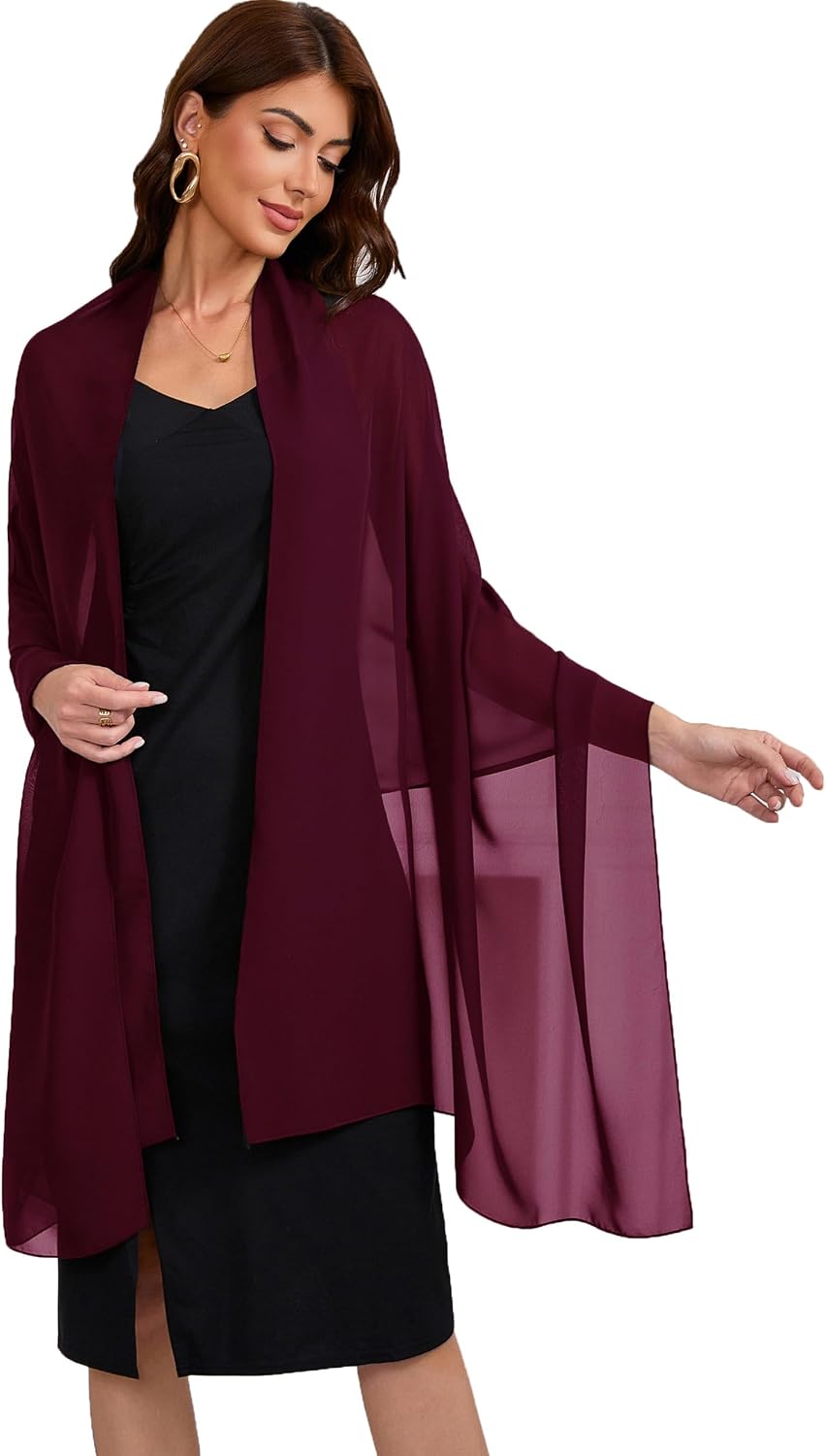 Women's Shawls and Wraps for Evening Dress Chiffon Shawl Soft Elegant Scarf