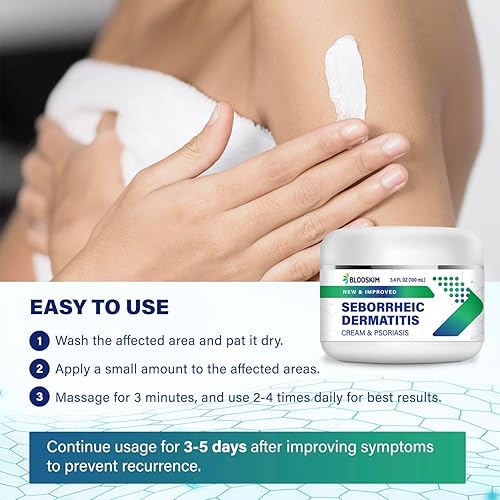 Miniatura 5 de Blooskim Crema para dermatitis seborreica tratamiento de crema para dermatitis de acción rápida para cara cuero cabelludo foliculitis y caspa alivio