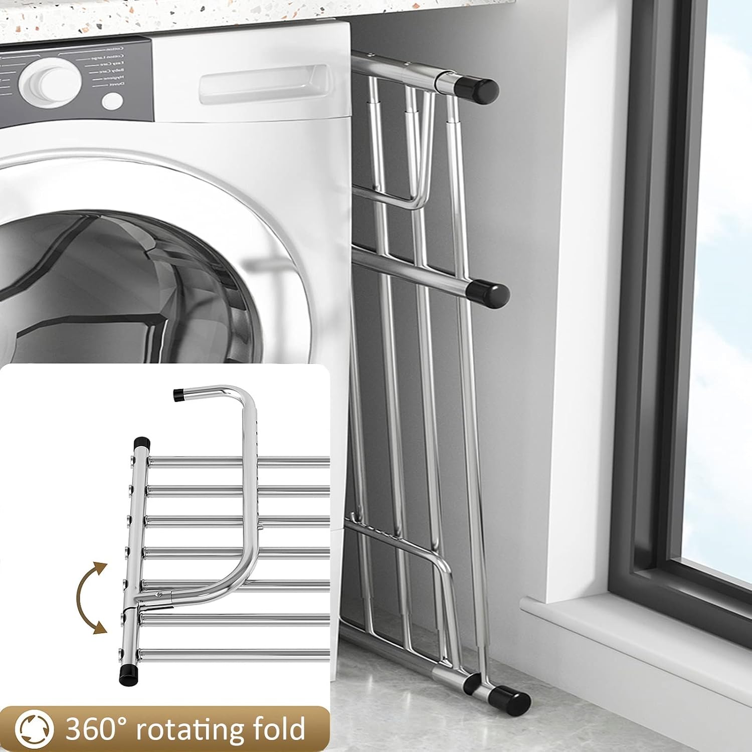 Stainless Steel WallMounted Clothes Drying Rack Telescopic SpaceSaving Indoor/Outdoor Clothesline Exble Radiator Dryer for Balcony and Home Use