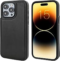 Vista 3 de ONETOP - Funda compatible con iPhone 15 Pro Max con soporte para tarjetas, funda de piel sintética con ranuras para tarjetas, doble cierre magnético