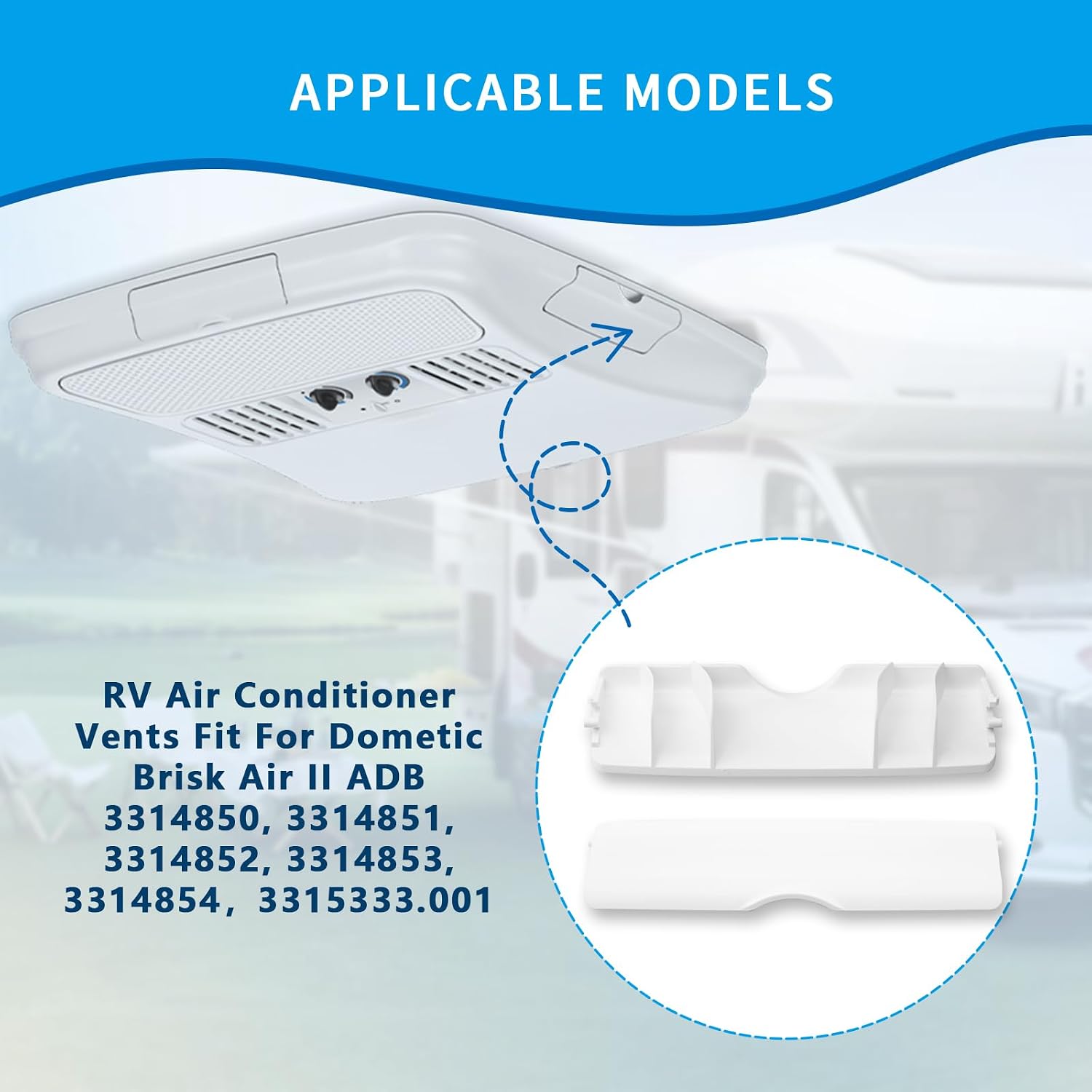 3315333.001 Air Conditioner Ceiling Assembly Louver Vent Cover SVC Vents For Dometic Brisk Air II ADB Replaces ADB3314850 3314851 3314852 3314853 3314854