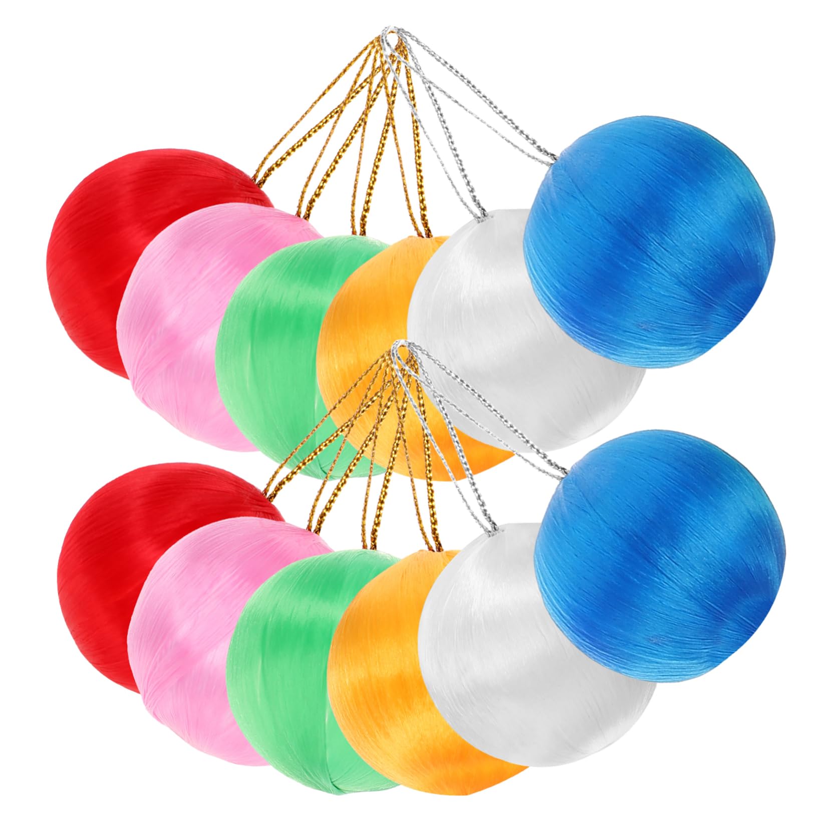 Boules de Noël ornements festifs en fil de soie multicolores pour déco de fête