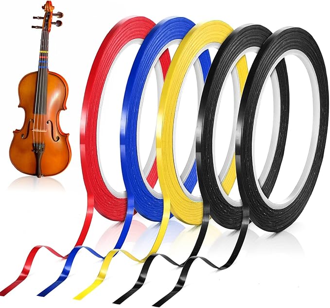 Facmogu 5PCS Violin Fingering Tape, Multiple Color 3mm