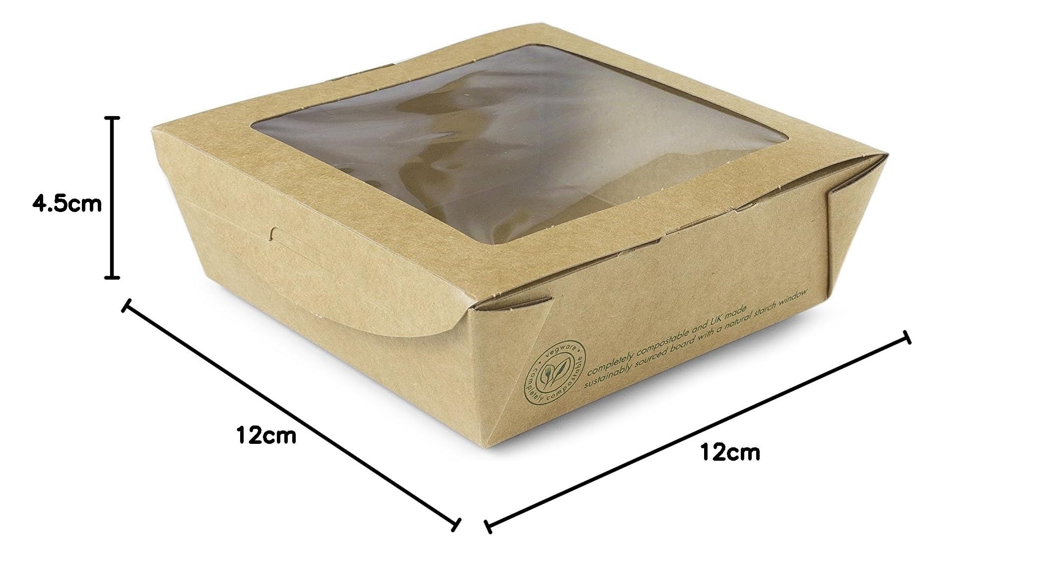 Vegware 01VWPASTA Caja de ensalada de ventana media, 22 onzas (paquete de 300)
