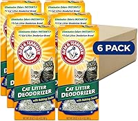 ARM & HAMMER Double Duty Cat Litter Deodorizer, Baking Soda Crystals, 20oz 6-Pack - #1 Odor Eliminator for Litter Boxes