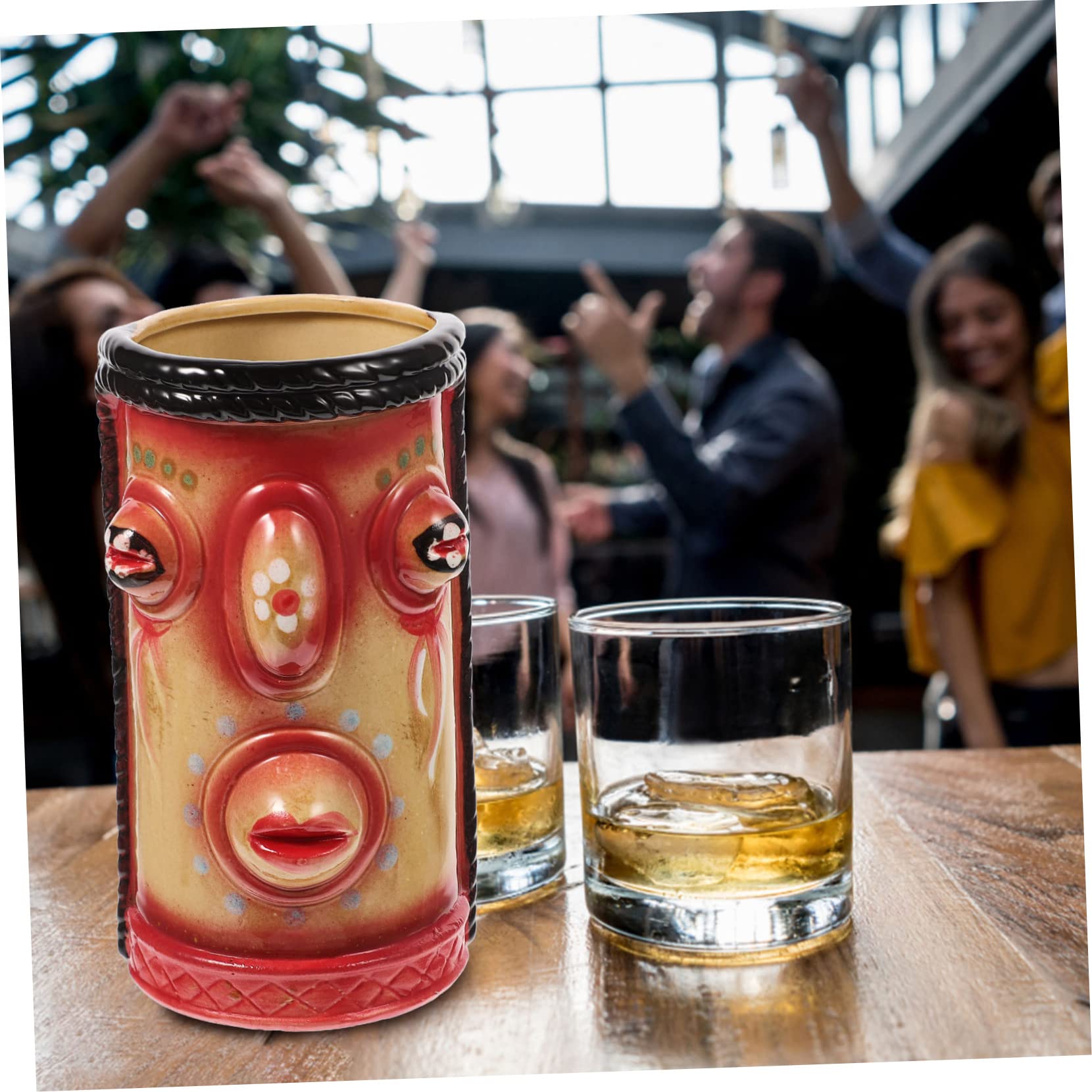 Cabilock 2 Piezas taza tiki juice cup vasitos para postres vasos de vino tea mug vasos vino copa para vino vasos tiki de porcelana copa de coctel copa de vino decorativa gafas tiki cerámica