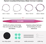 Guclud Interchangeable Circular Knitting Needle Set | 4-Inch Aluminum Needles | 13-Pair Sizes 3, 3.25, 3.5, 3.75, 4, 4.5, 5, 5.5, 6, 7, 8, 9, 10mm (US 2.5-15) | 4 Cables, Accessories & Case (Multicolor)