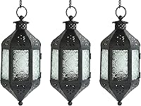 Vista 25 de Vela Lanterns Farol lámpara portavelas decorativo marroquí colgante de 11.5 pulgadas, portavelas de té para interiores y exteriores, para patio