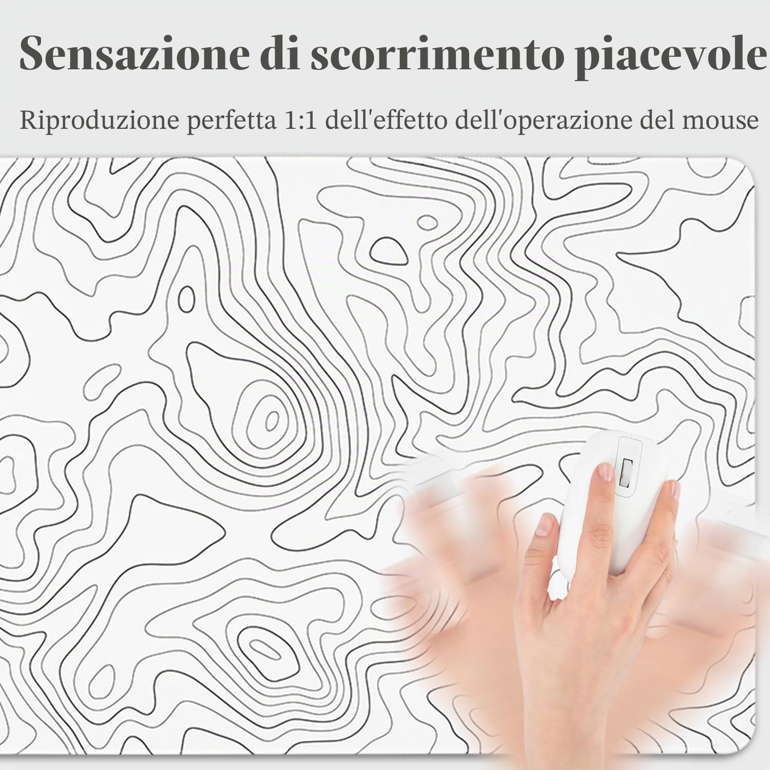 Niviy Tappetino Mouse,XXXL Tappetino per Mouse 1200x600mm,Mouse pad grande da gaming per tavolo,computer,desktop,PC(Bianco) | Tappetino antiscivolo per mouse da gaming, XXXL, per tastiera di PC e portatile, topografica