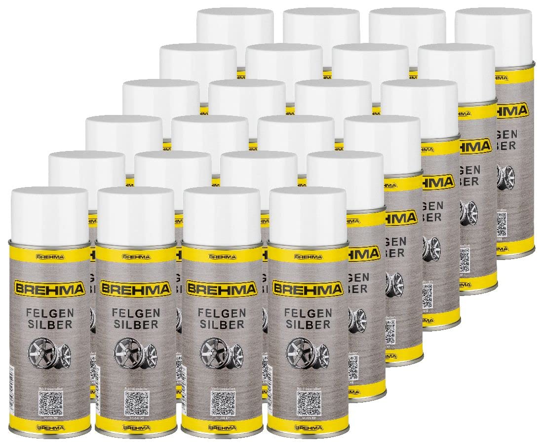 24x Felgensilber Spraydose Autolack Felgenlack Sprühdose Lackspray 400ml mit Sprühgriff