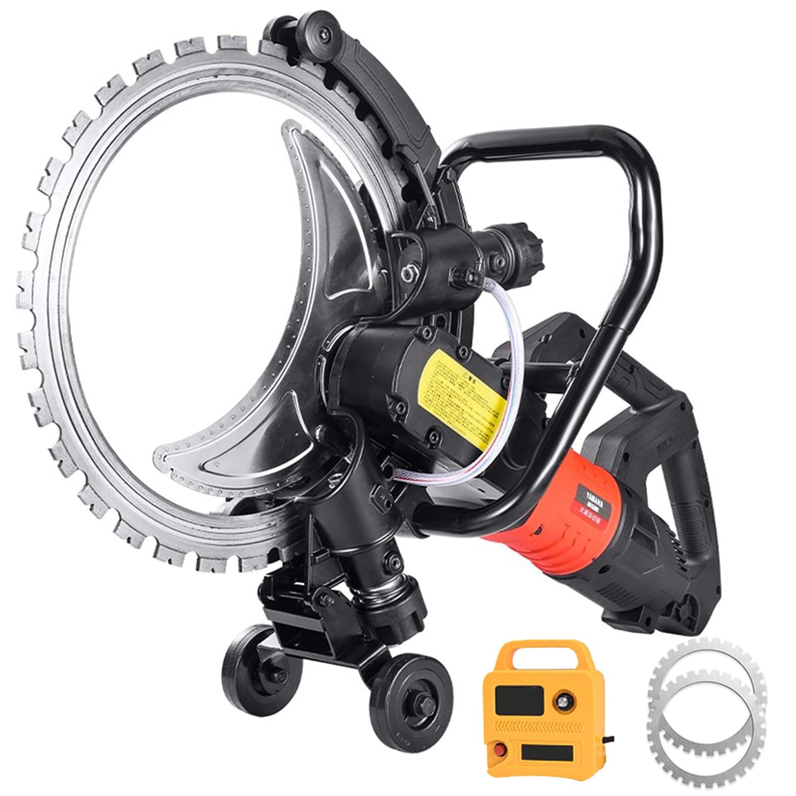 Professional Electric Concrete Ring Saw, 9500W 3000 RPM Brushless Electric Wall Grooving Cutting Machine, for Granite, Stone, Brick, Marble, with 11.4in Depth, 90° No-Dead-Angle Cutting