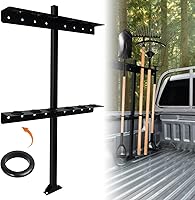 MEWSDEN Trailer Tool Rack Shovel Holder for Lawn Equipment - 6-Hole Landscape Rack with Rubber Grommets for Open Trailers