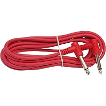 1/4 to Quarter Inch Right Angle Instrument Cable Guitar Pedal Keyboard Patch Cord 6ft, Red