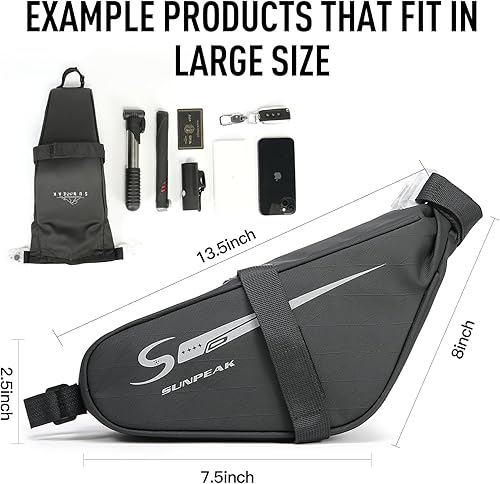 Miniatura 13 de Bike Seat Bag Bicycle Saddle Bag Under Seat Waterproof Reflective Cycling Saddle Pack for Mountain Road Bikes Black