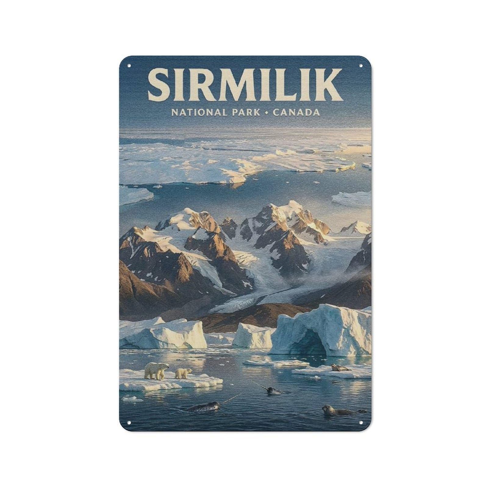 Cosy Sirmilik National Park Canada Metal Plaque 30x20cm, Kitchen Wall Decor for Kitchen, Cafe, Pantry Or Dining Room