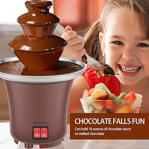 Miniatura 4 de Máquina eléctrica de fuente de chocolate, fuente de queso de 3 capas, capacidad para máquina de 10 onzas, fuente de fondue de chocolate, máquina de