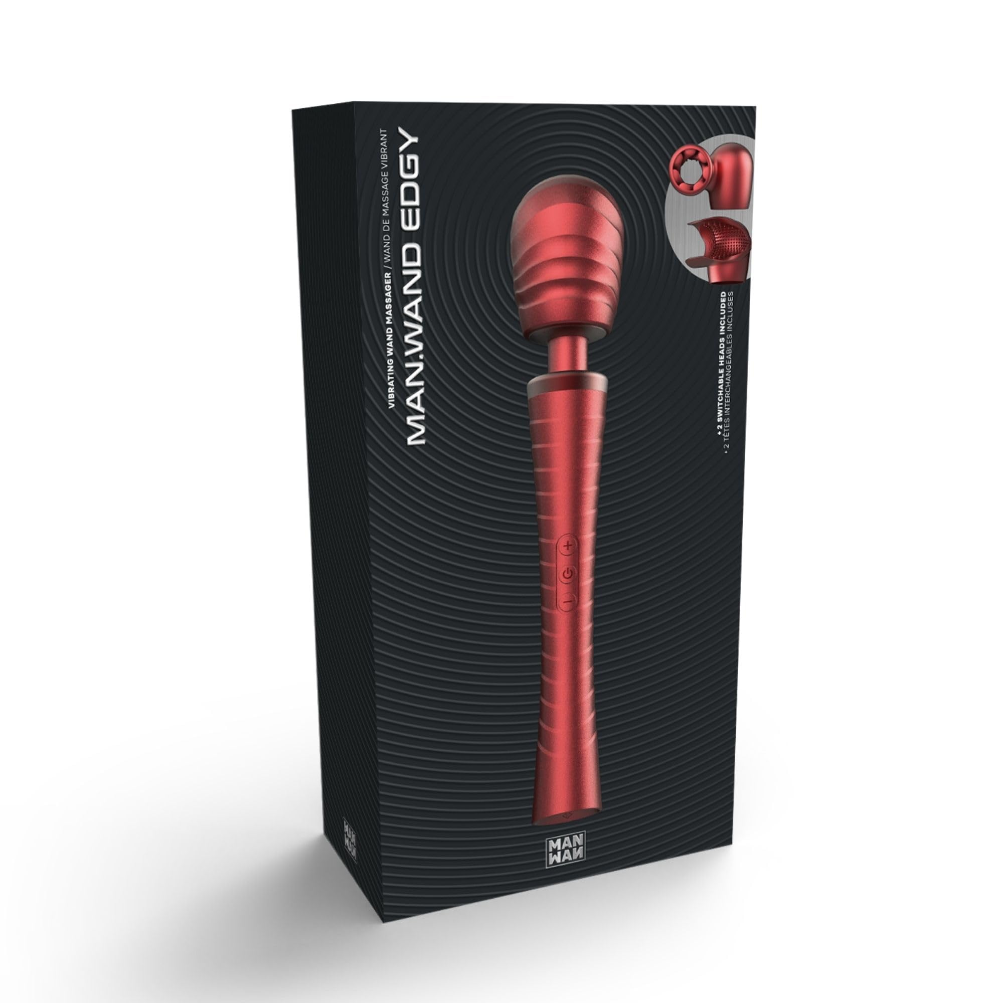 Manwan Man.Wand EDGY Vibratore Massaggiatore Ultra Potente Uomo & Donna, Sextoy Waterproof con Testa Flessibile, 5 Modalità e Intensità Crescente, Mini Massaggiatore Elettrico