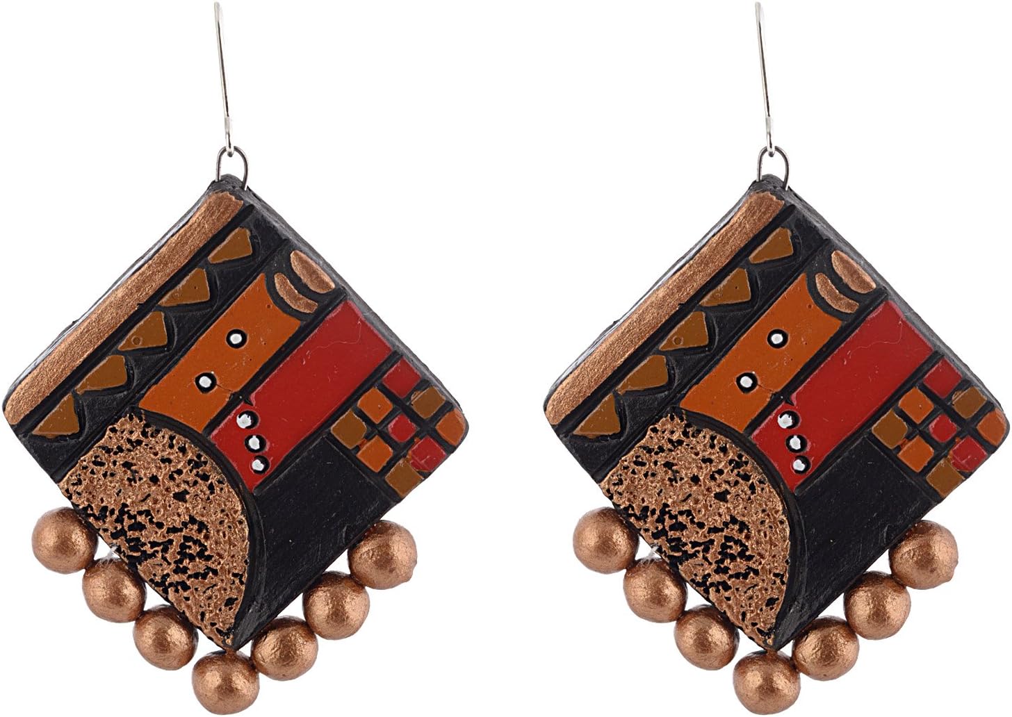 Avarna Women's Terracotta Large earrings In Multicolour
