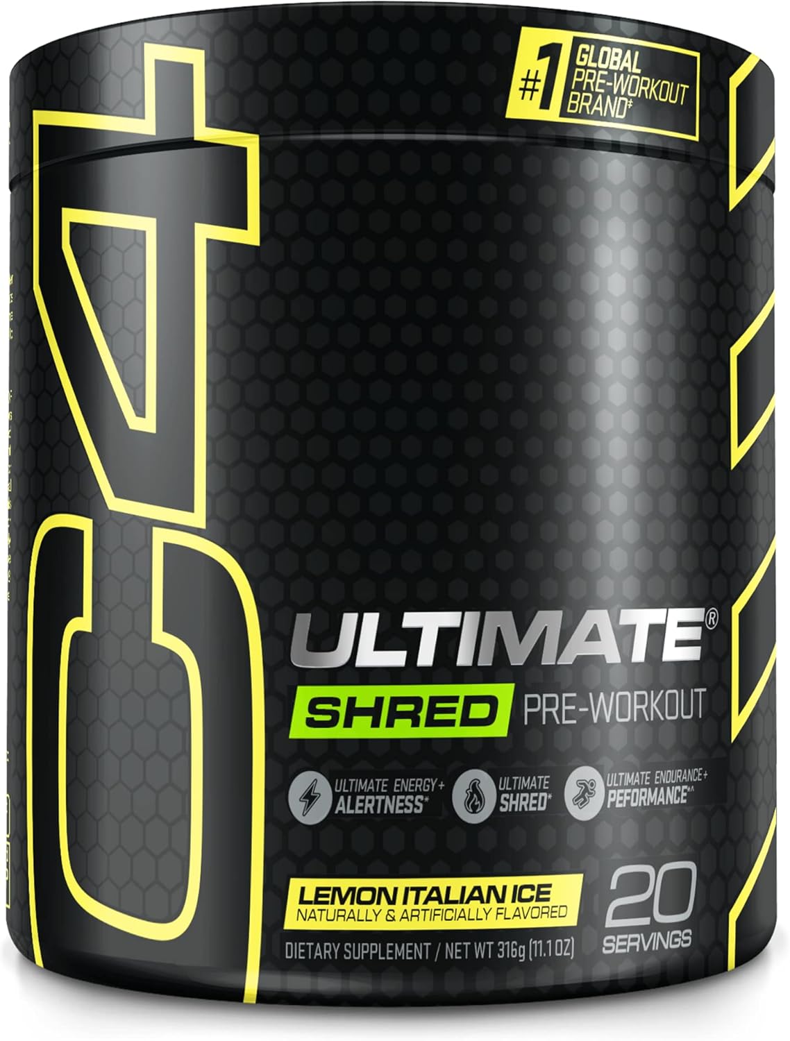 Cellucor C4 Ultimate Shred Pre Workout Powder, Fat Burner for Men & Women, weight Loss