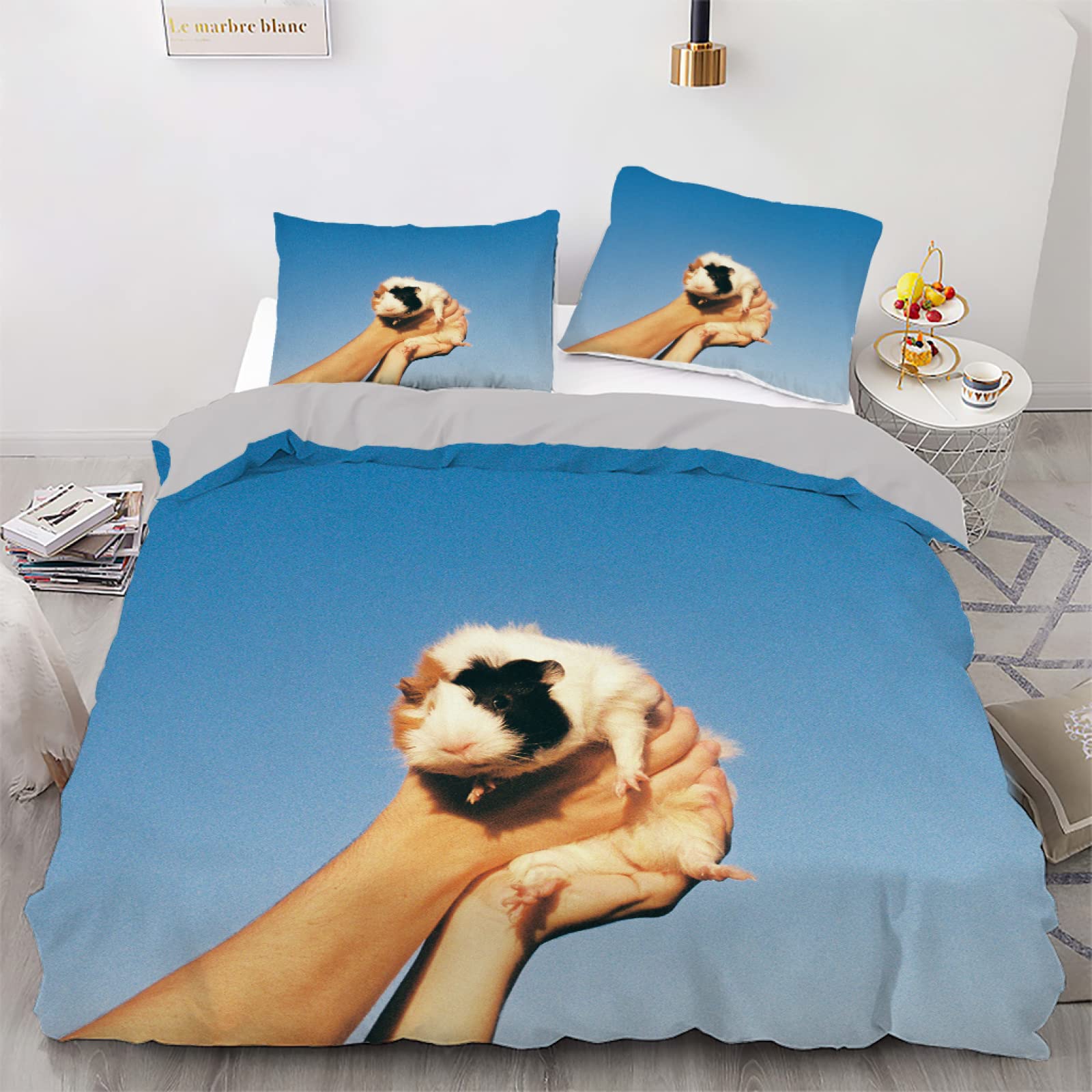Housse de couette 140x200 fille tissu doux pour la peau avec fermeture éclair facile