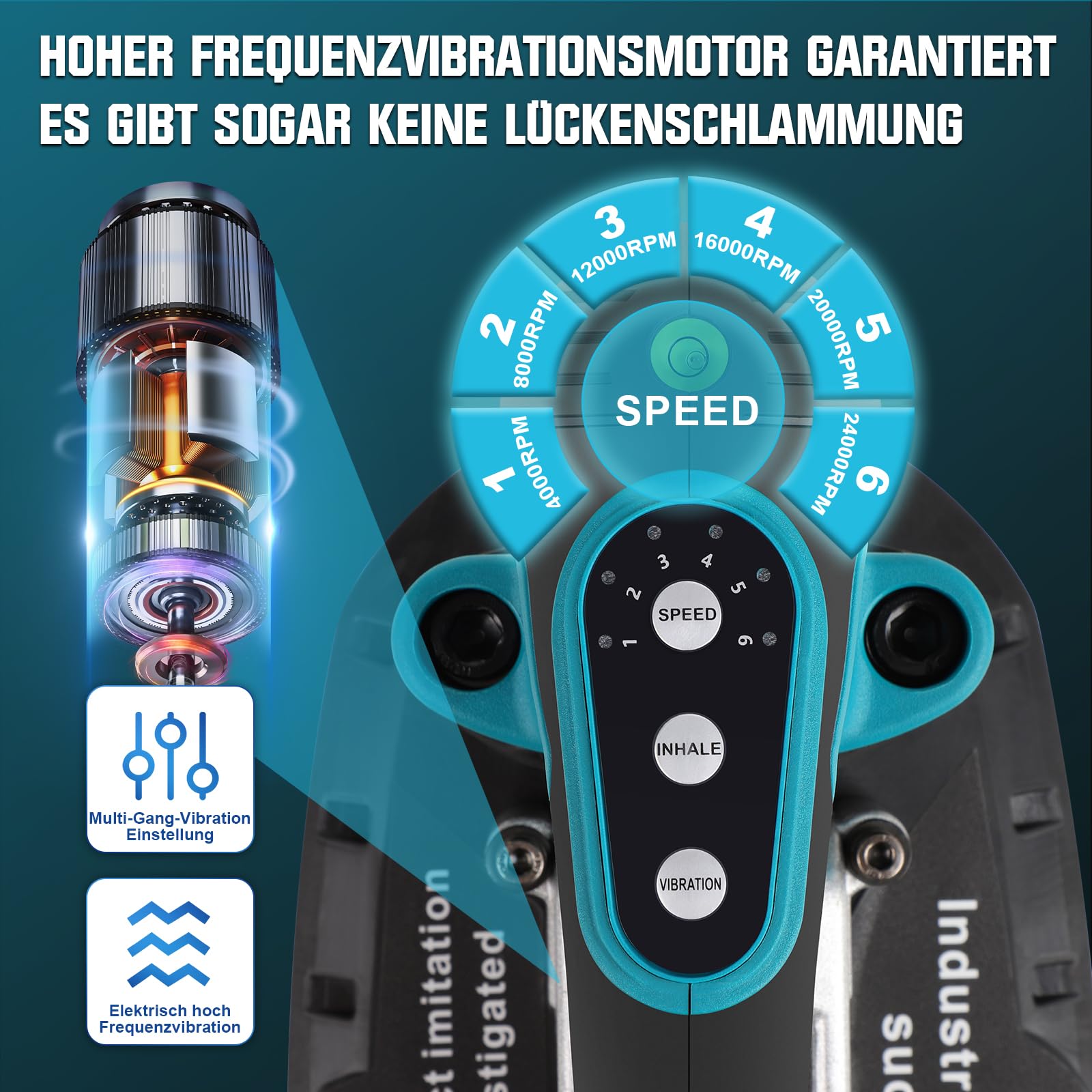 2IN1 Akku Fliesenrüttler & Saugnäpfen für Makita Akku 18V | mit 6 Gang Einstellbaren, 30*16cm Saugnapf 250kg Adsorption Fliesen Vibrationsgerät Fliesenvibrator für 2m Fliesen Wandfliesen (ohne Akku)